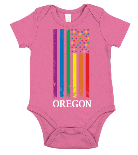 Oregon Pride Month Pride Flag LGBT Community LGBTQ Short Sleeve Baby One-Piece