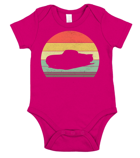 Retro Sportscar Car Vintage Sunset Musclecar Gift Short Sleeve Baby One-Piece