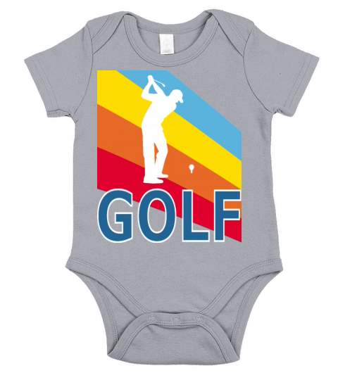 Retro Vintage Style Golf Player Sports Game Short Sleeve Baby One-Piece