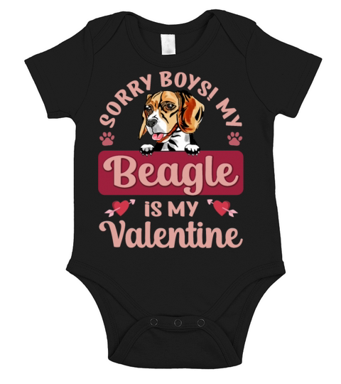 Sorry Boys My Beagle Is My Valentine Short Sleeve Baby One-Piece