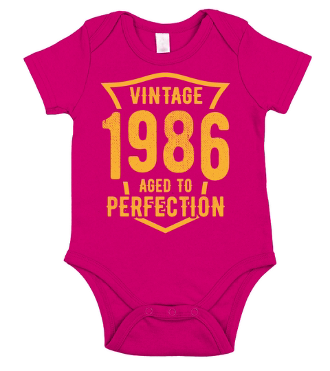 Vintage 1986 Aged To Perfection 38th Birthday Short Sleeve Baby One-Piece