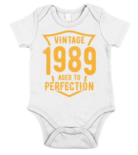 Vintage 1989 Aged To Perfection 34th Birthday Short Sleeve Baby One-Piece
