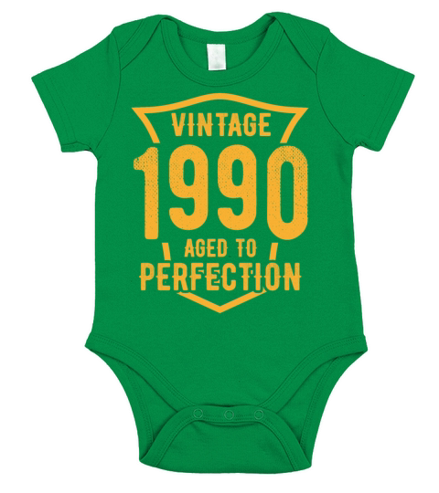Vintage 1990 Aged To Perfection 30th Birthday Short Sleeve Baby One-Piece