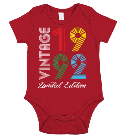 Vintage 1992 Vintage Birthday Retro Vintage Short Sleeve Baby One-Piece