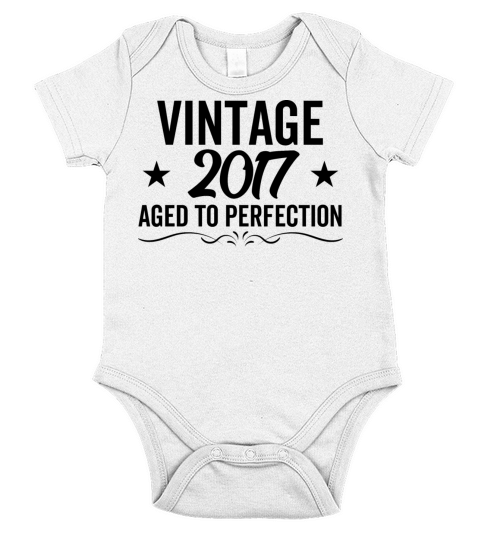 Vintage 2017 Aged To Perfection Short Sleeve Baby One-Piece