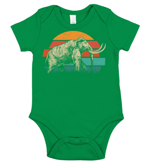 Vintage Mammoth Retro Short Sleeve Baby One-Piece