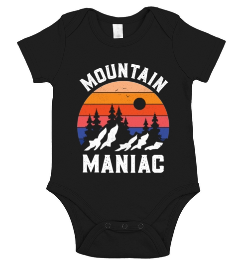 Vintage Sunset Mountain Maniac - Hiking Short Sleeve Baby One-Piece