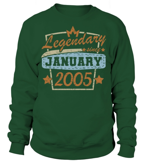 18th Birthday Gifts January 2005 Retro Sweatshirt Unisex