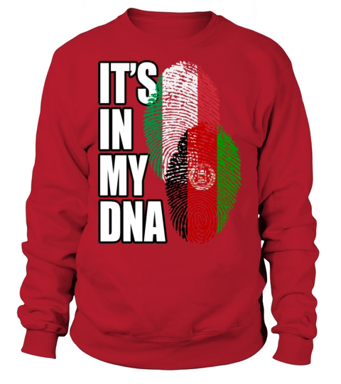 Afghan And Italian Mix Heritage DNA Flag Sweatshirt Unisex