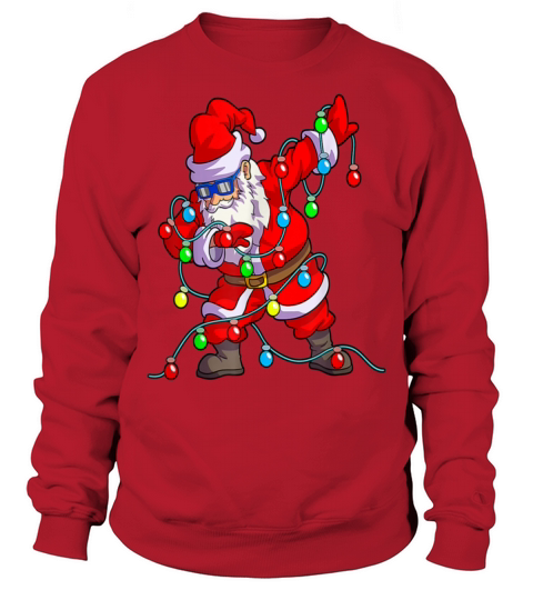 Christmas Lights Dabbing Santa Sweatshirt Unisex