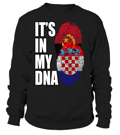 Croatian And Angolan Mix Heritage DNA Flag Sweatshirt Unisex
