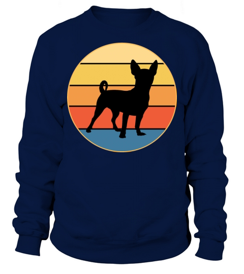 Cute Chihuahua Dog Breed Vintage Retro Sunset Sweatshirt Unisex