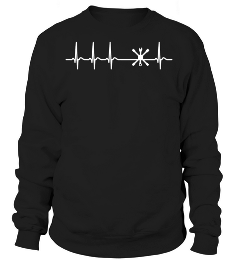 Heartbeat Car Mechanic Service Station Funny Gift Sweatshirt Unisex
