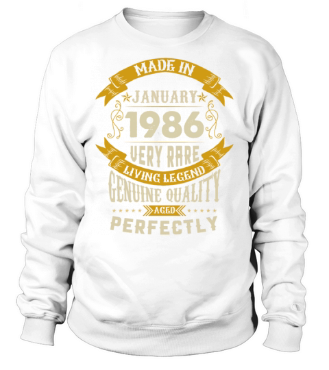 January 1986 Vintage Birthday Present Sweatshirt Unisex