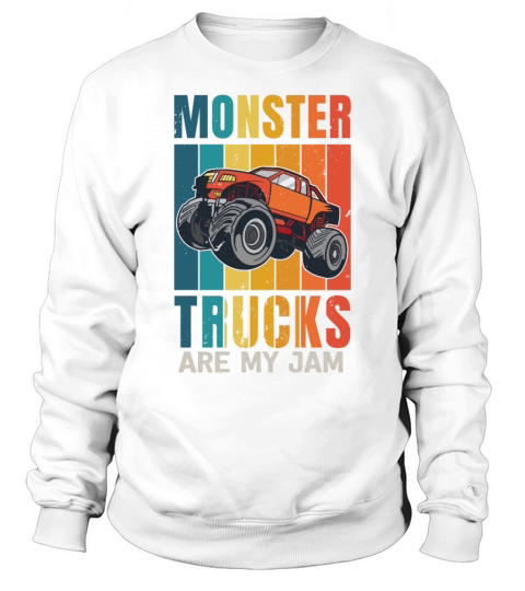 Monster Trucks Are My Jam Vintage Retro Sweatshirt Unisex