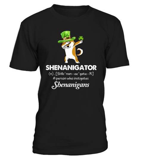 Dabbing Shiba Inu Shenanigator Definition Patricks Day T-Shirt Unisex