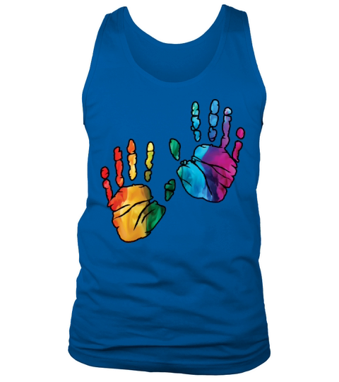 Colorful Rainbow Handprints With Smoke And Fog Tank Top Unisex