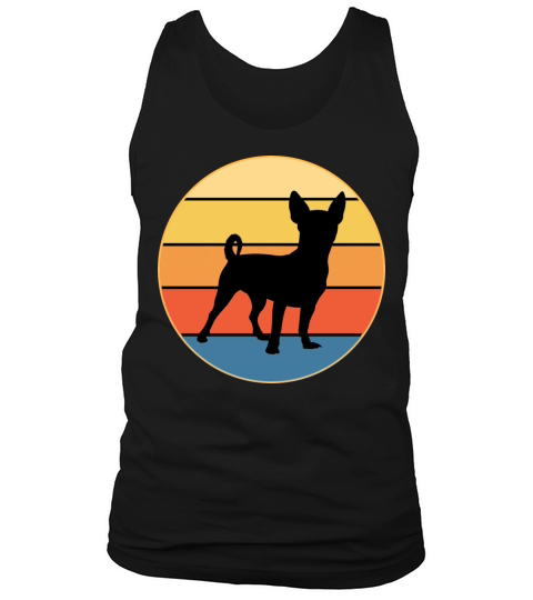 Cute Chihuahua Dog Breed Vintage Retro Sunset Tank Top Unisex