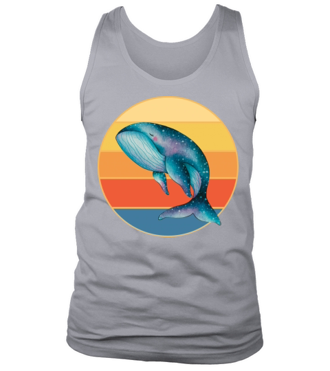 Cute Kawaii Whale Retro Sunset Vintage Ocean Tank Top Unisex