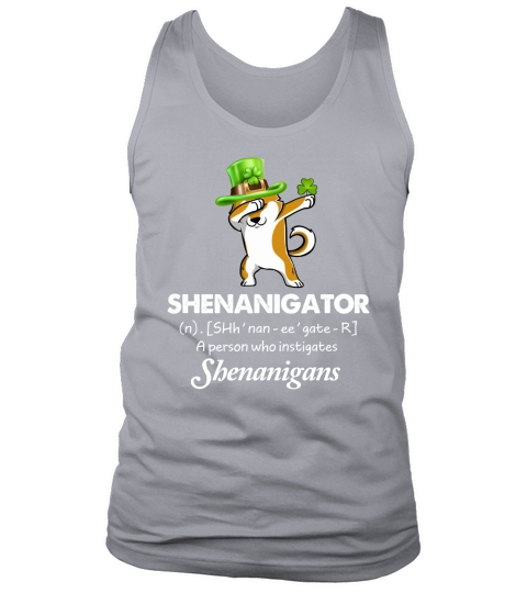 Dabbing Shiba Inu Shenanigator Definition Patricks Day Tank Top Unisex