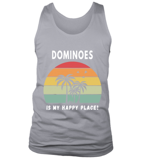 Dominoes Is My Happy Place Vintage Retro Sunset Tank Top Unisex