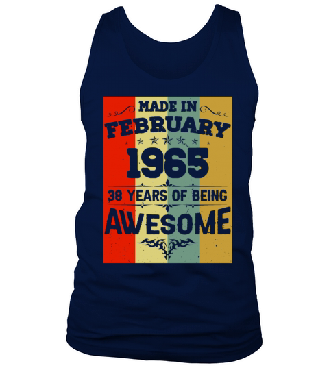 February 1965 Vintage Birthday Present Tank Top Unisex