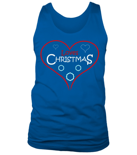 Loves Christmas Design Red And White Tank Top Unisex