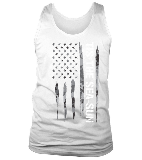 Tis The Sea-Sun - American Flag Tank Top Unisex