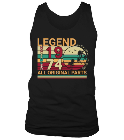 Vintage November 1974 Palm Trees Tank Top Unisex