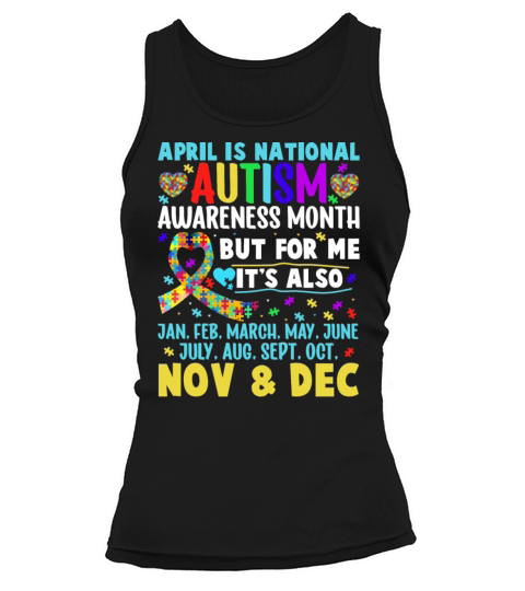 April is National Autism Awareness Month Tank top Woman