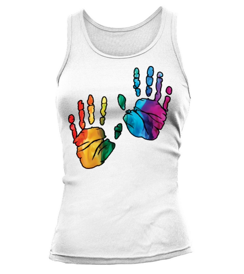 Colorful Rainbow Handprints With Smoke And Fog Tank top Woman