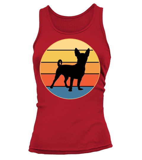 Cute Chihuahua Dog Breed Vintage Retro Sunset Tank top Woman