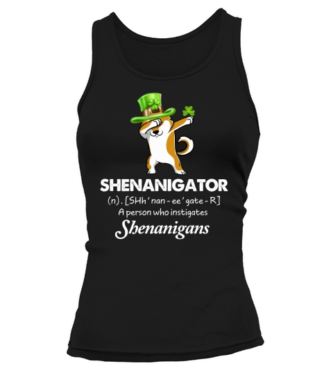 Dabbing Shiba Inu Shenanigator Definition Patricks Day Tank top Woman