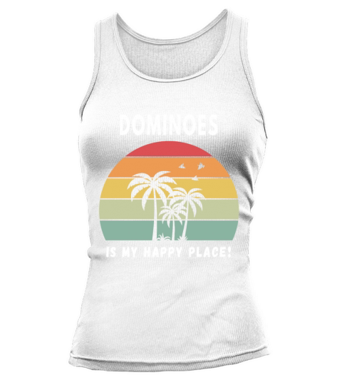 Dominoes Is My Happy Place Vintage Retro Sunset Tank top Woman