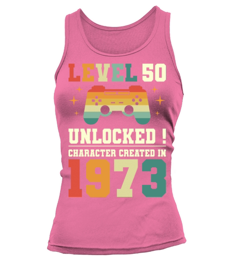 Geek Level 50 Unlocked 1973 50th Birthday Gamer Tank top Woman