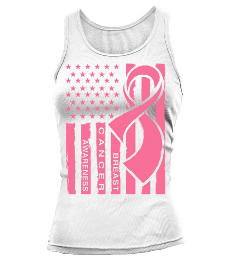 Pink ribbon american flag breast cancer awareness Tank top Woman