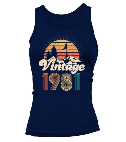 Vintage 1981 birthday gift men woman bday gifts Tank top Woman