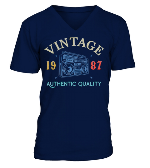 33 Years Old 1987 Vintage 33Rd Birthday Anniversar V-Neck T-shirt