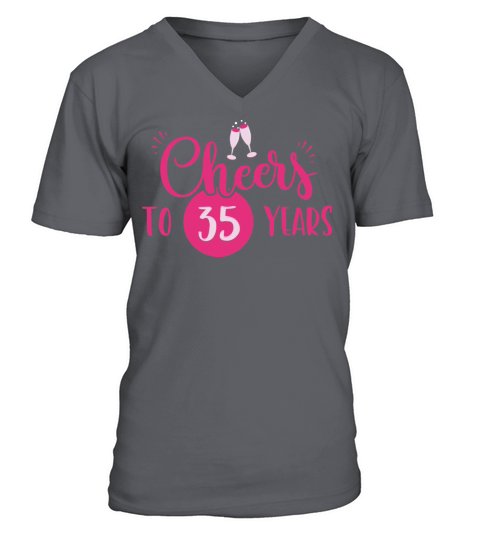 35th Birthday Cheers Chic Pink Gift Idea V-Neck T-shirt
