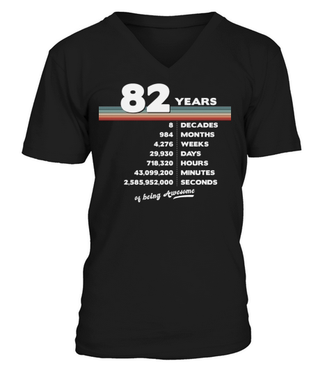 82nd Birthday Vintage 82 Years Old Retro 984 V-Neck T-shirt