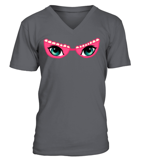 Bra with blue Eyes pink and pearl lace V-Neck T-shirt