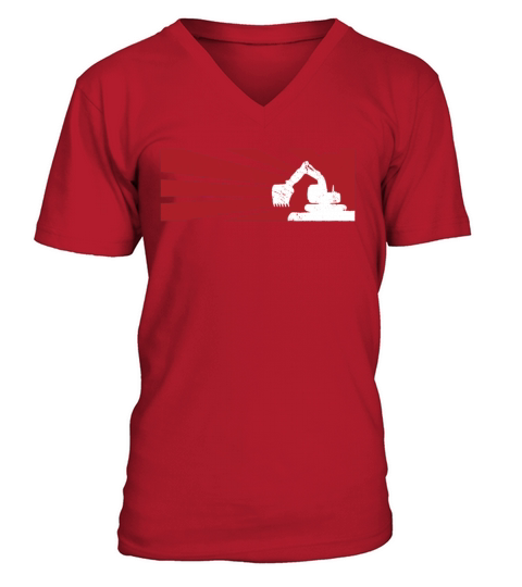 construction worker excavator operator vintage V-Neck T-shirt
