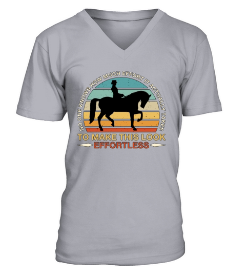 Dressage No One Knows Retro Horses Dressage Rider V-Neck T-shirt