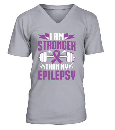 Epilepsy Purple Ribbon Epileptic Epilepsy V-Neck T-shirt