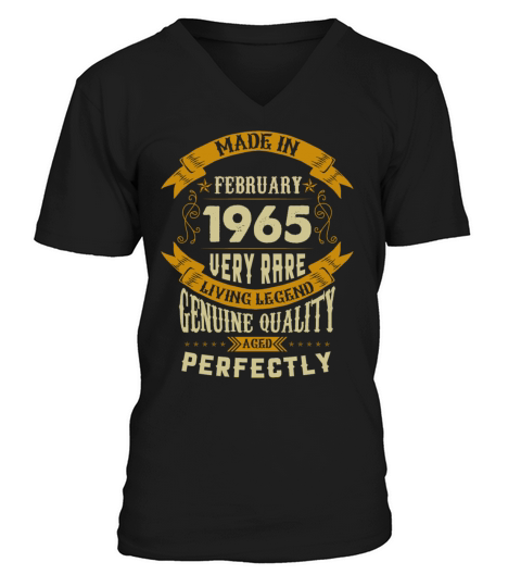 February 1965 Vintage Birthday Present V-Neck T-shirt