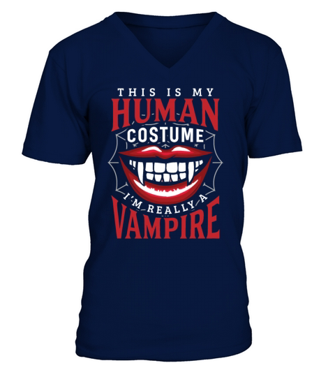 Funny Vampire Halloween Costume Apparel V-Neck T-shirt