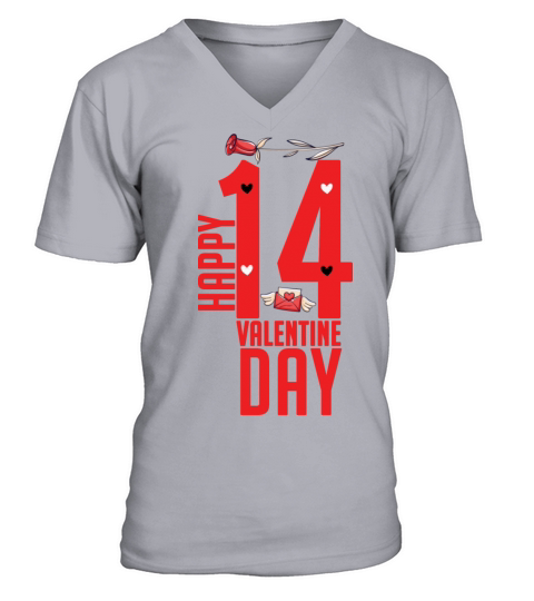 Happy valentines day funny gift valentin day V-Neck T-shirt