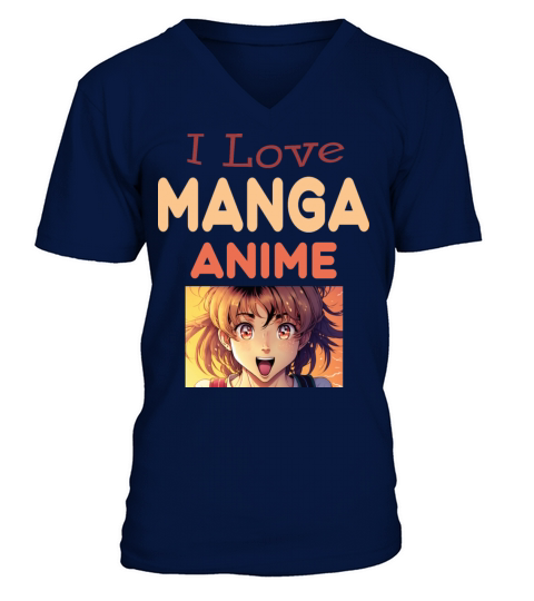 I Love Manga For Fans Anime Japanese V-Neck T-shirt