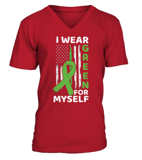I Wear Green Kidney Disease Awareness Month V-Neck T-shirt