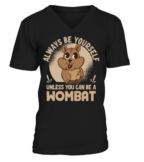 Native Australian Animal Lovers Cute Wombat V-Neck T-shirt